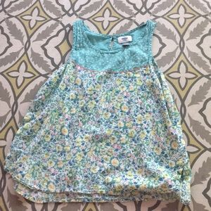 Green/blue floral tank